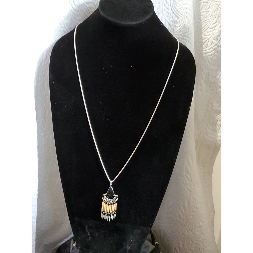 30" 925 Snake Chain w/Indian War Dress Pendant